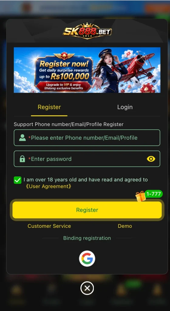 Sk888 Game register